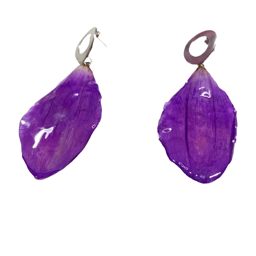 Aretes de Petalos Dalia Morada - Imagen 6