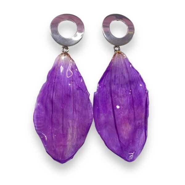 Aretes de Petalos Dalia Morada - Imagen 2