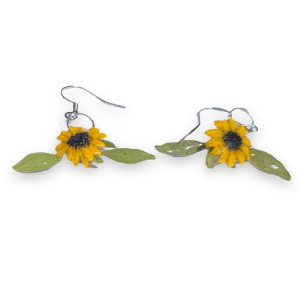 Aretes de flor de girasol - Imagen 3