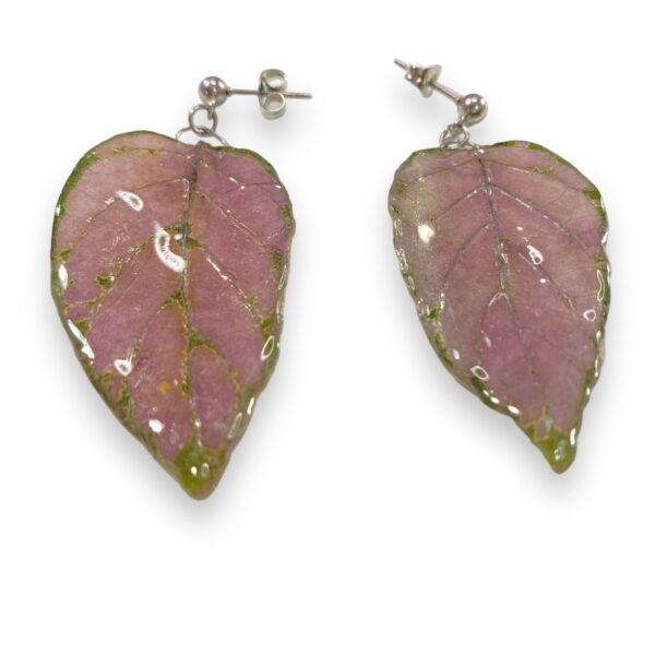 Aretes de Hoja de Hypoestes Rosa - Imagen 5