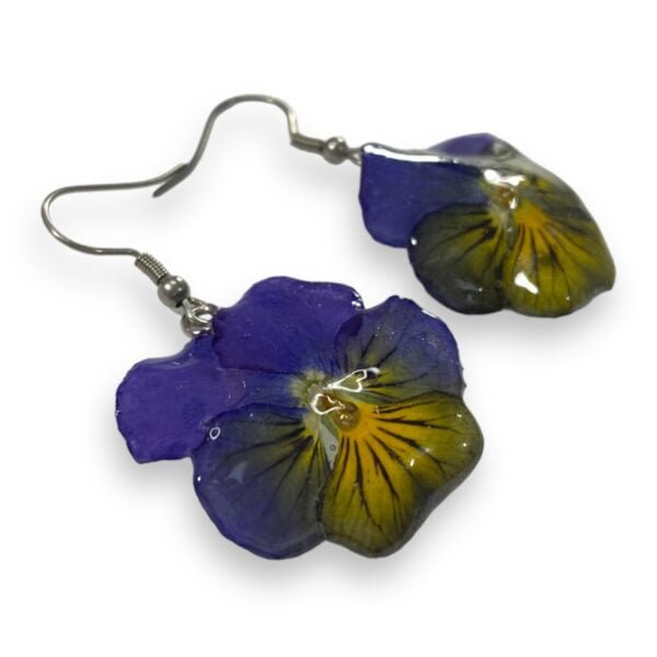 Aretes de Pensamiento morado amarillo - Imagen 5