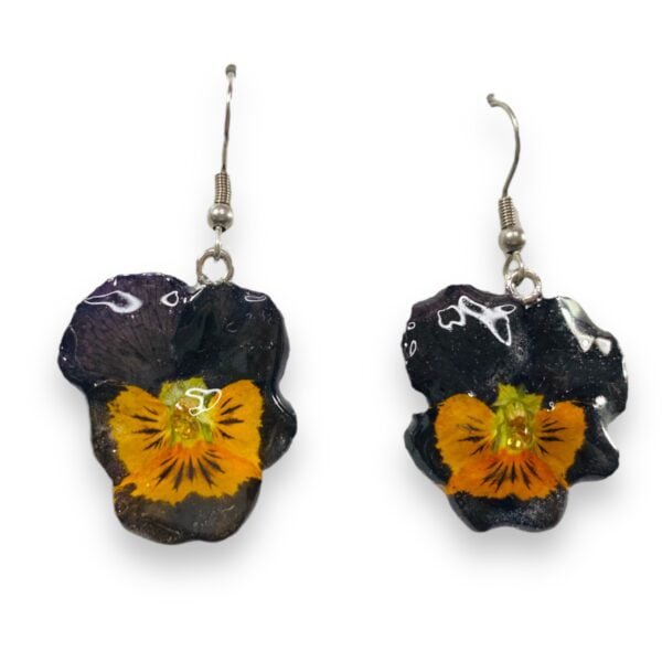 Aretes de Pensamiento negro naranja - Imagen 2