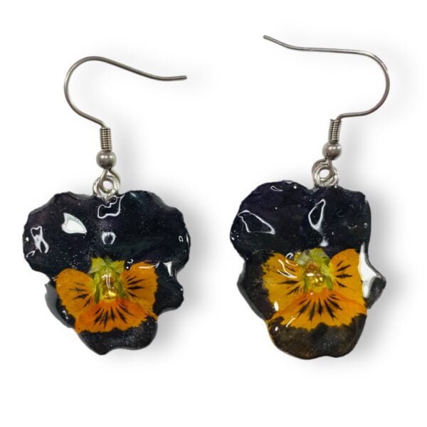 Aretes de Pensamiento negro naranja - Imagen 3