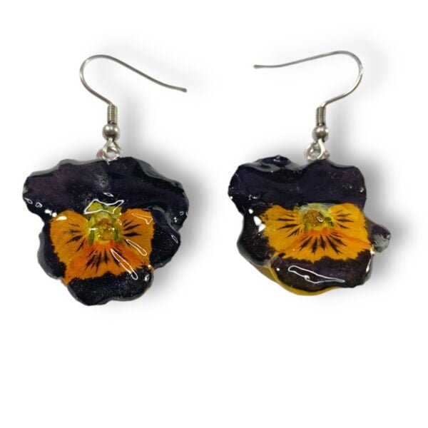 Aretes de Pensamiento negro naranja - Imagen 4