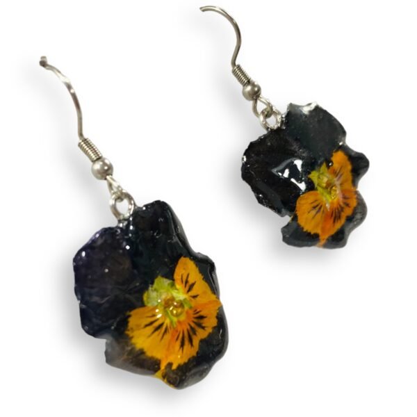 Aretes de Pensamiento negro naranja - Imagen 5