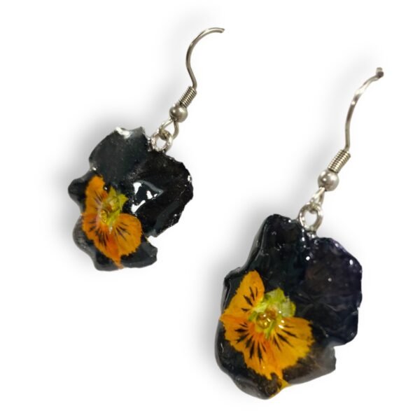 Aretes de Pensamiento negro naranja - Imagen 6