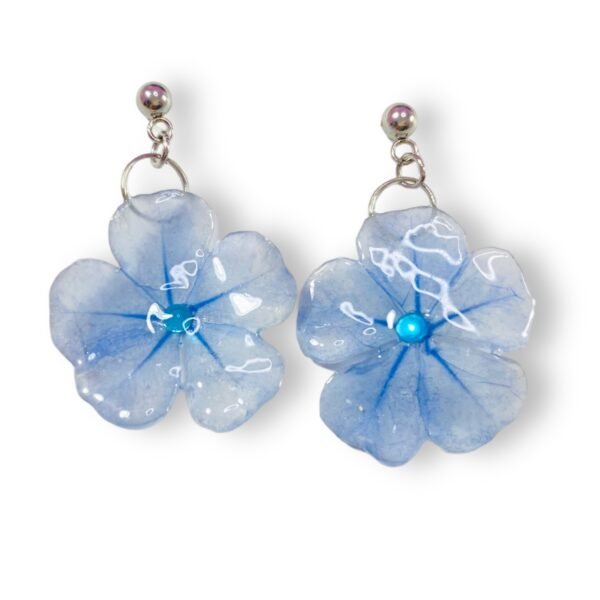 Aretes de flor de plumbago - Imagen 3