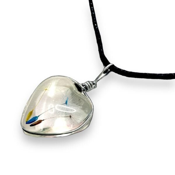 Collar de Corazón con dientes de león de colores - Imagen 5