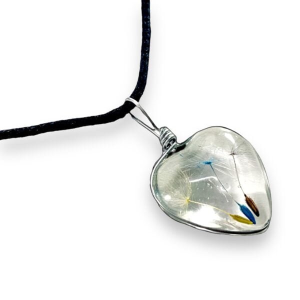 Collar de Corazón con dientes de león de colores - Imagen 4