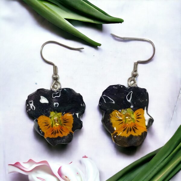 Aretes de Pensamiento negro naranja