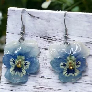 Aretes de Pensamiento azul