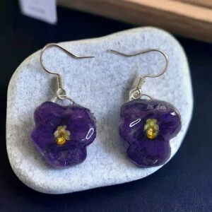 Aretes de Pensamiento morado