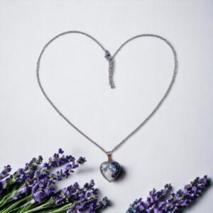 Collar de corazón luna gris FOPL-3424