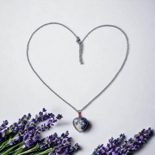 Collar de corazón luna gris FOPL-3424