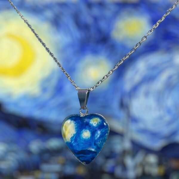Collar Corazón Noche Estrellada FOPL-3433 - Imagen 5