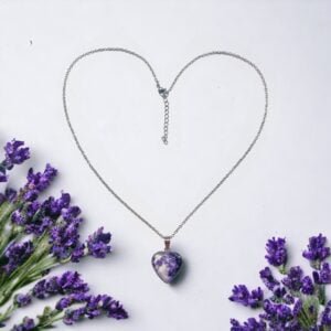 Collar de Corazón Luna morada FOPL-3437