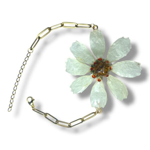 Pulsera de Flor de Cosmos Blanco PCBL-1381 - Imagen 2