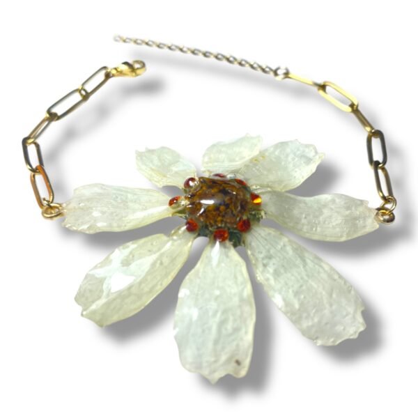 Pulsera de Flor de Cosmos Blanco PCBL-1381 - Imagen 5