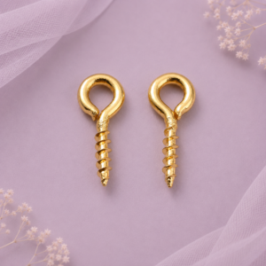 Mini armella de tornillo dorada de acero inoxidable 304 chapada en oro 18K de 10 mm