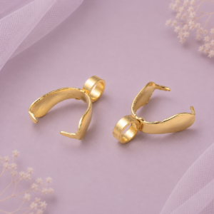 Porta dije dorado de acero inoxidable 201 chapado en oro 18K de 11x9x3 mm
