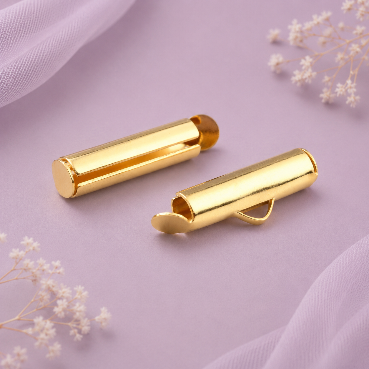 Mecanismo de cierre deslizante dorado para cadena y bisutería de 19 × 6 × 4 mm