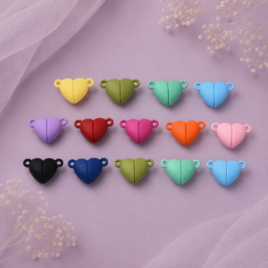 Cierres magnéticos de corazón de aleación en colores surtidos para bisutería