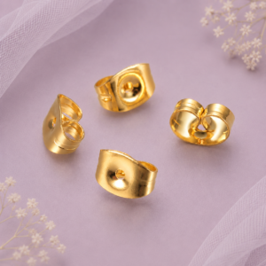 Mariposas doradas para arete de acero inoxidable 304 chapadas en oro 18K