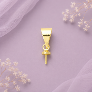 Pasa cadena picahielo para dijes de latón chapado en oro 18K con pin