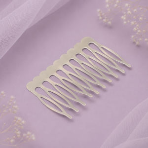 Base de peineta plateada de hierro con 9 dientes para crear accesorios de cabello